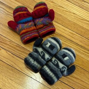 Colorful Knit Mittens Set